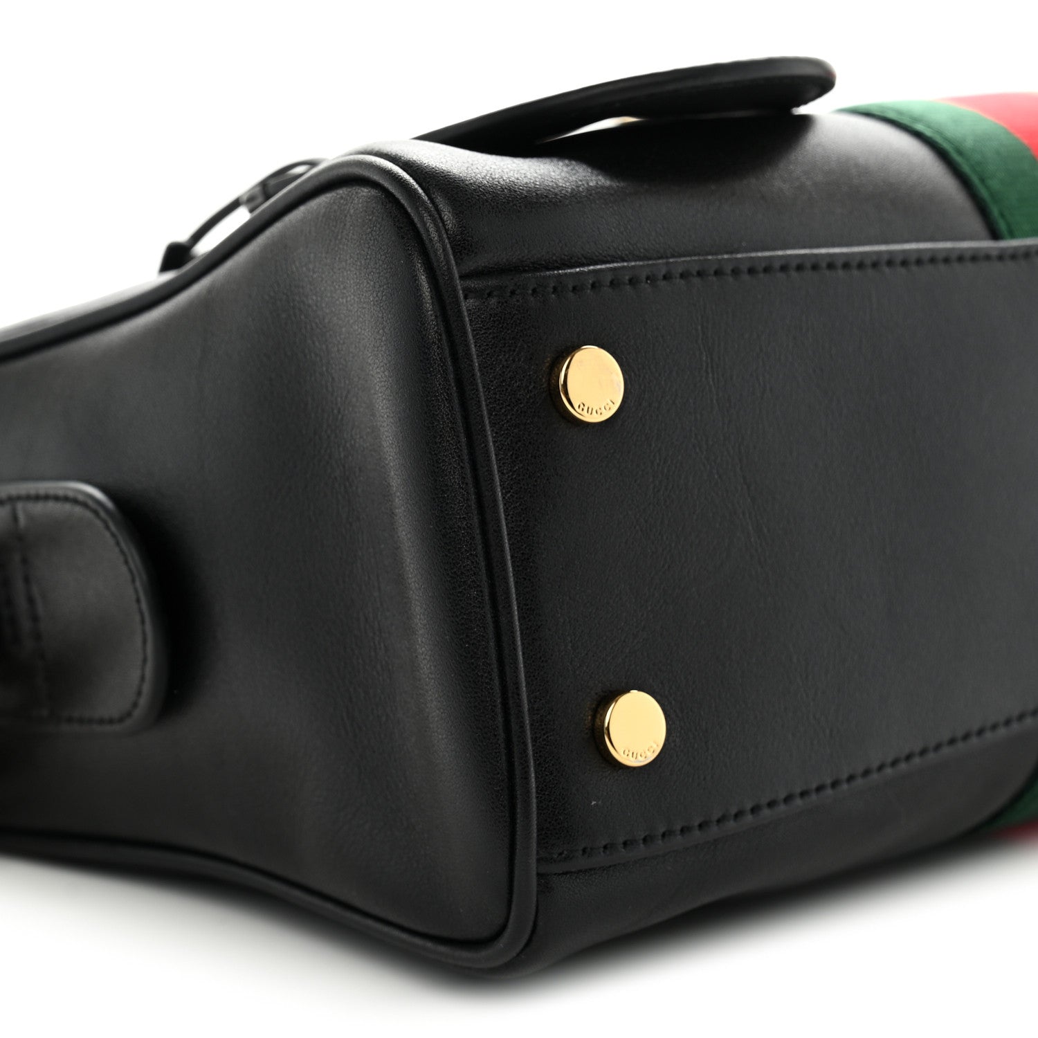 Gucci Calfskin Web Medium Borsetto Boston Black 8 of 10