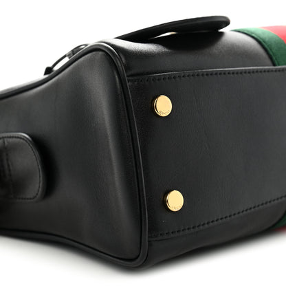 Gucci Calfskin Web Medium Borsetto Boston Black 8 of 10