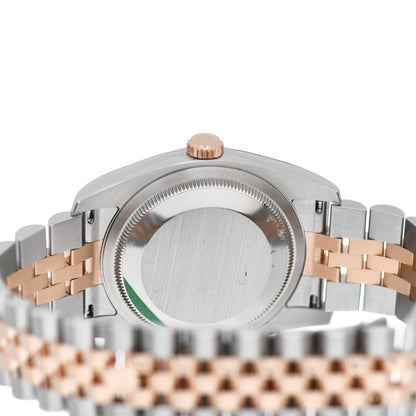 Rolex Stainless Steel 18K Everose Gold Diamond 36mm Oyster Perpetual Datejust Watch Chocolate Flowers 116231 4 of 5