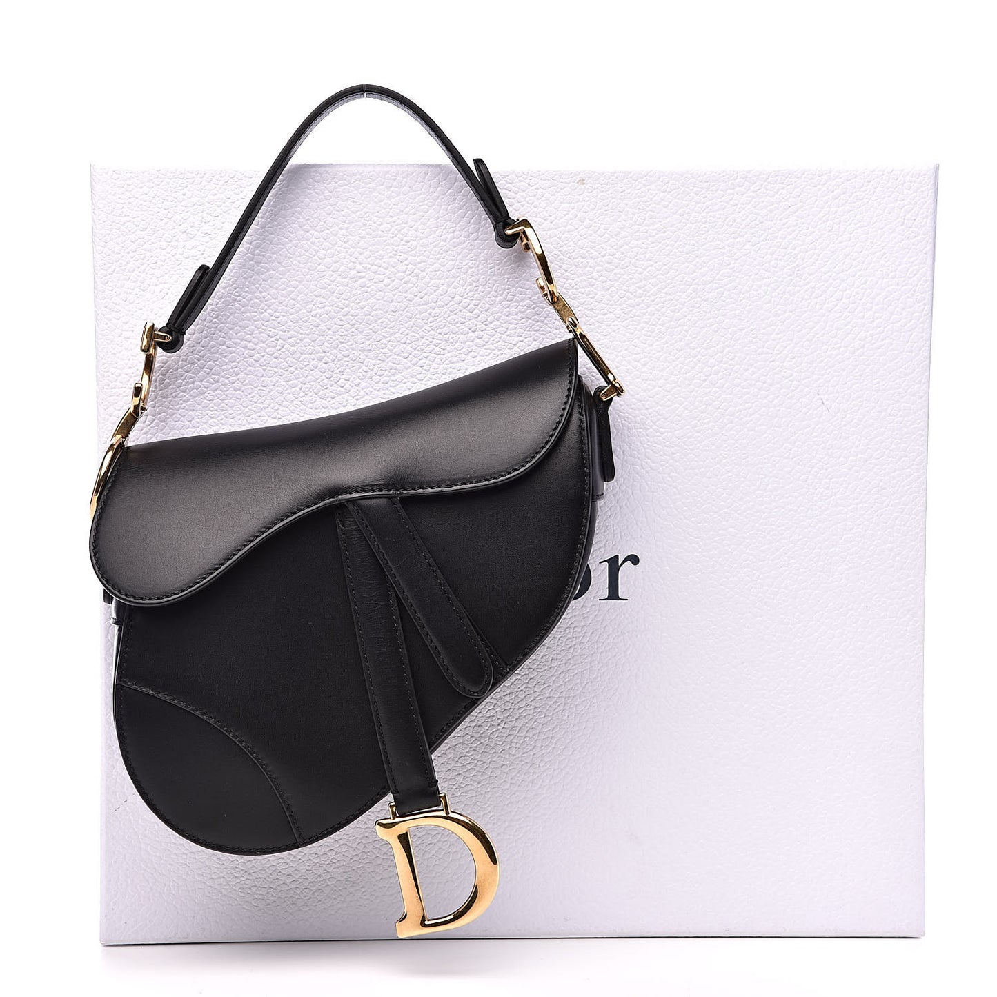 Calfskin Mini Saddle Bag Black