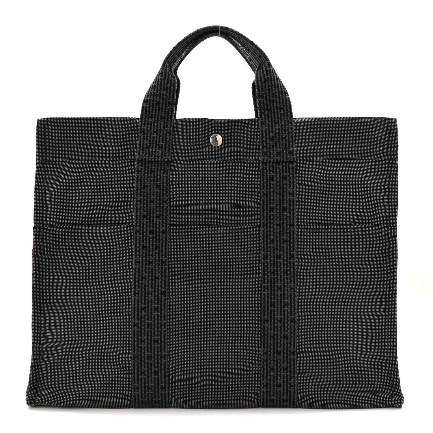 Hermes Canvas Herline MM Tote Grey 1 of 9