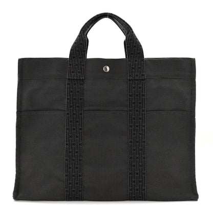 Hermes Canvas Herline MM Tote Grey 1 of 9