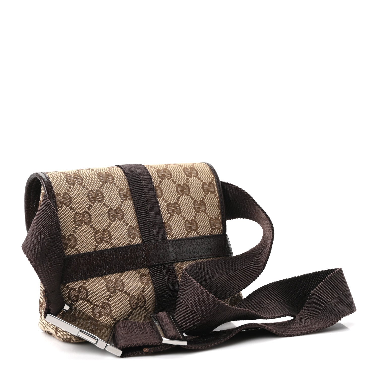 Gucci Monogram Waist Pouch Bag Dark Brown 2 of 9