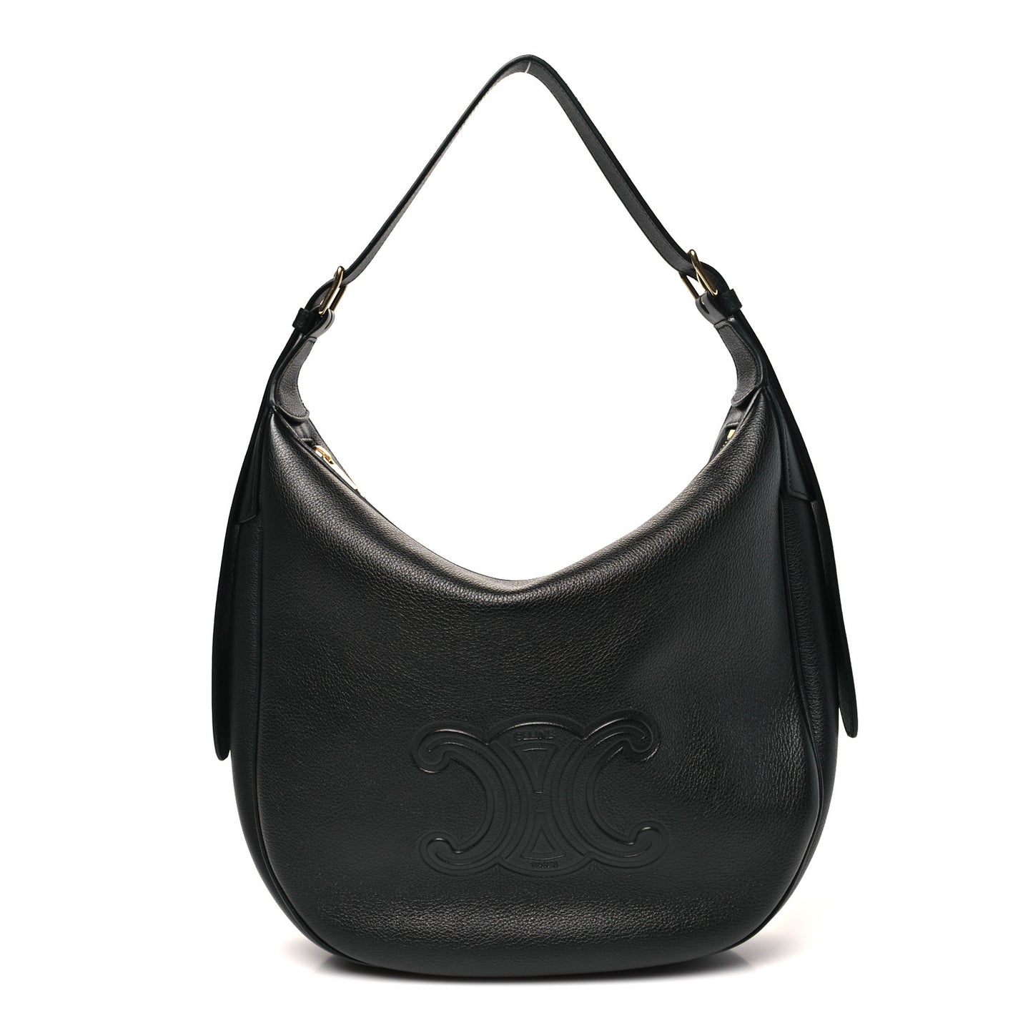 Supple Calfskin Cuir Triomphe Medium Heloise Shoulder Bag Black