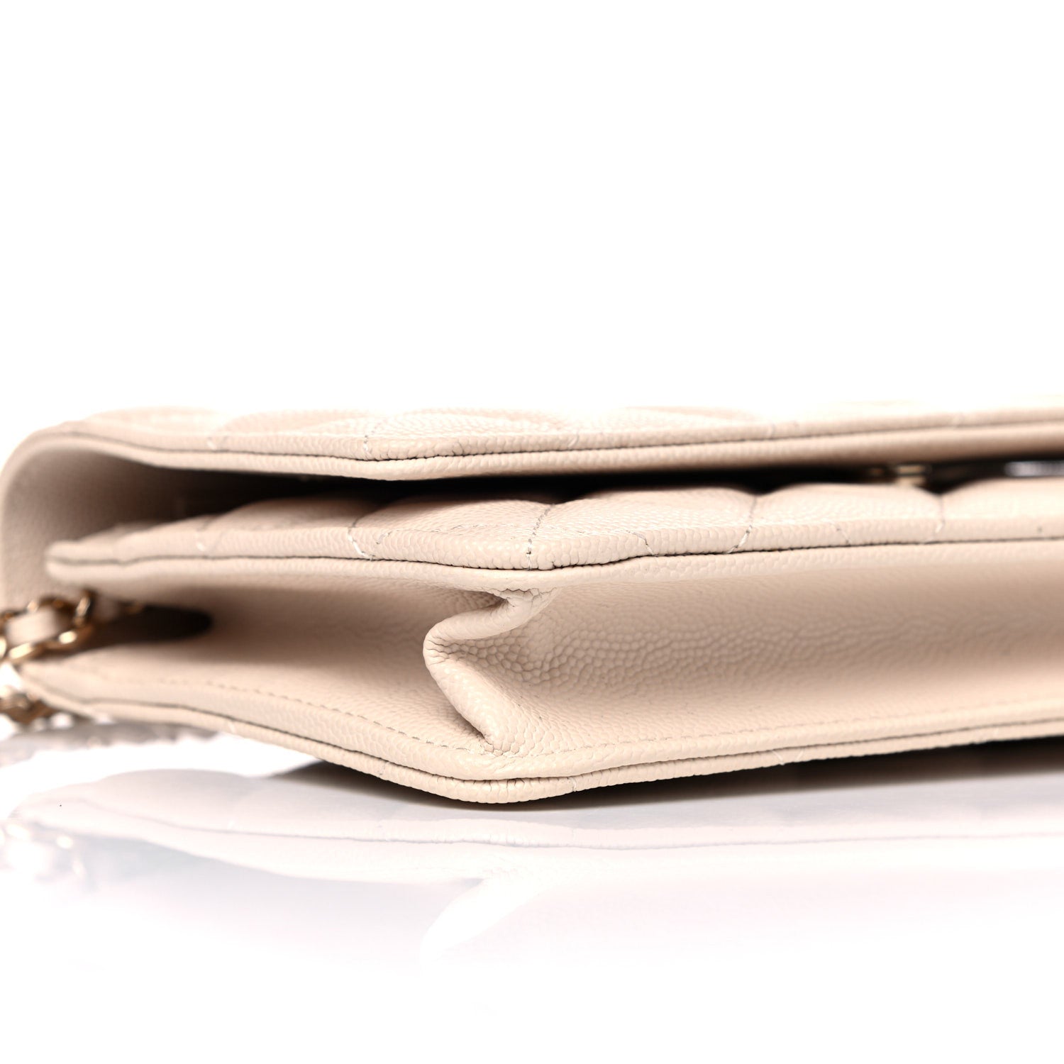 Chanel Caviar Quilted Wallet On Chain WOC Light Beige 10 of 12