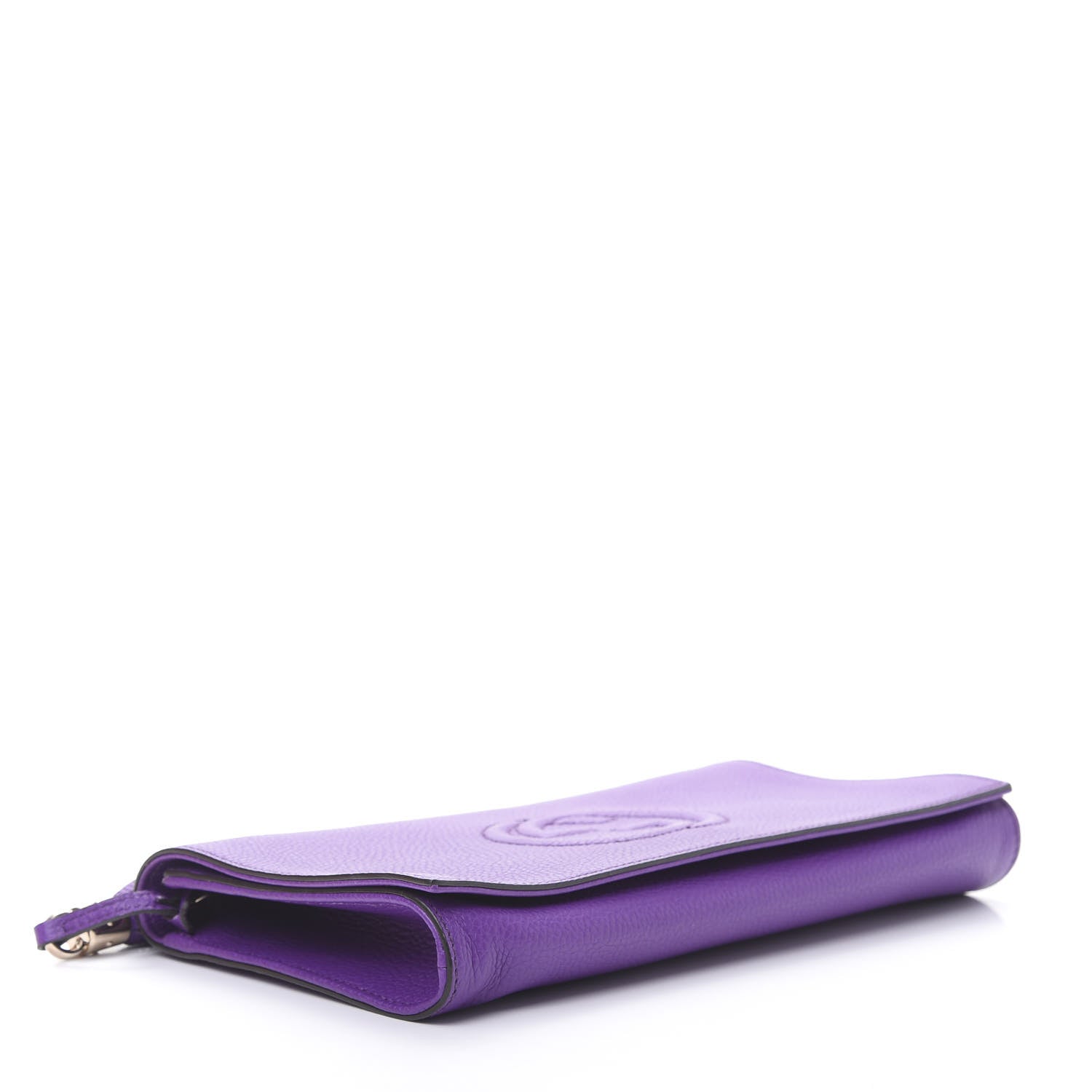 Gucci Pebbled Calfskin Medium Soho Clutch Shine Purple 4 of 11