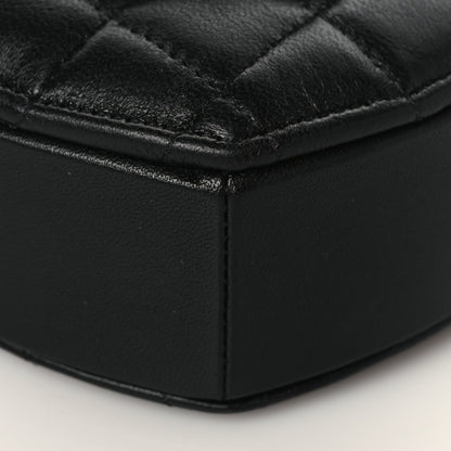 Chanel Lambskin Quilted CC In Love Heart Clutch With Chain Black 9 of 9