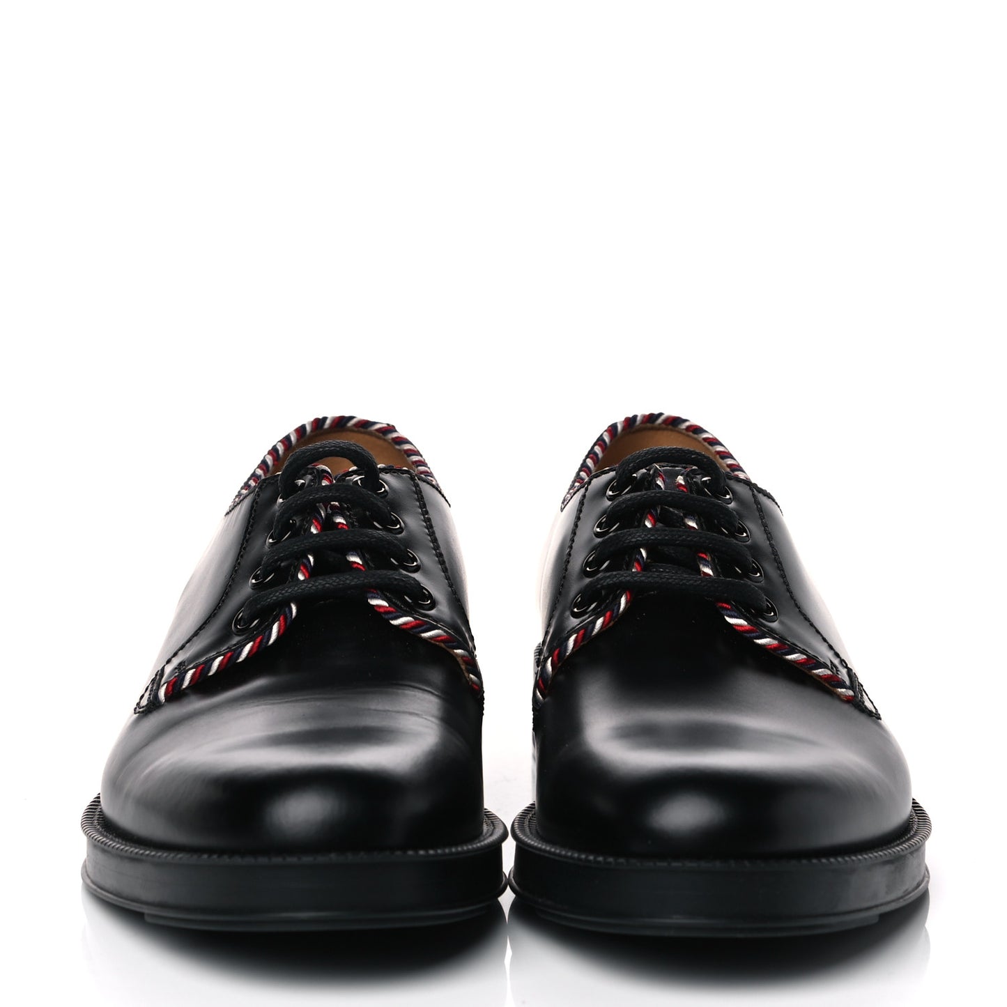 Calfskin Embroidered Mens Lace Up Derbys 5 Black