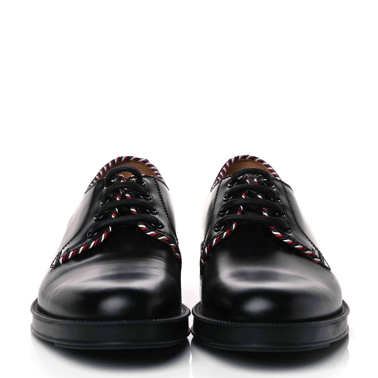 Gucci Calfskin Embroidered Mens Lace Up Derbys 5 Black 2 of 9