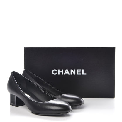 Chanel Lambskin CC Pumps 37 Black 9 of 9