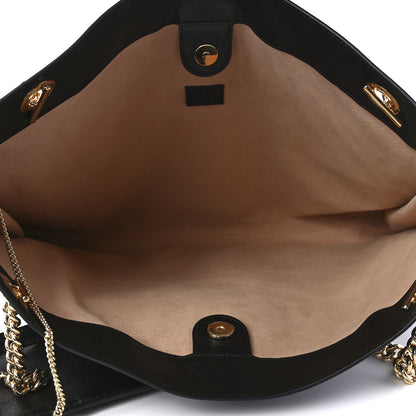 Gucci Calfskin Large Rajah Chain Tote Black 6 of 14