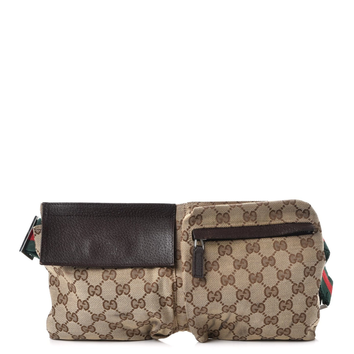 Monogram Web Belt Bag Dark Brown