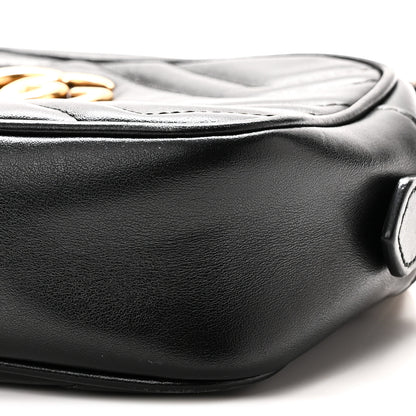Gucci Calfskin Matelasse Mini GG Marmont Chain Shoulder Bag Black 10 of 11