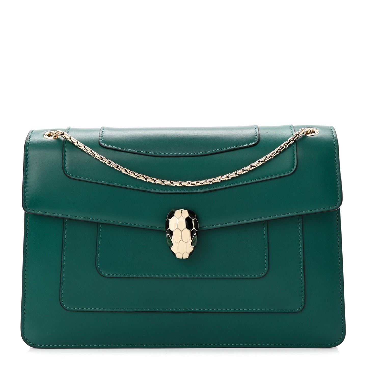 Calfskin Serpenti Forever Shoulder Bag Emerald Green