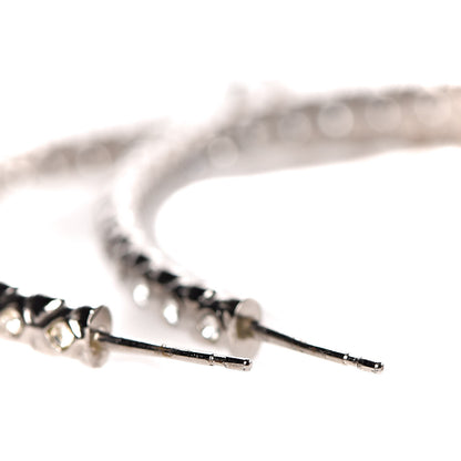 Chanel Crystal CC Hoop Earrings Silver 3 of 4