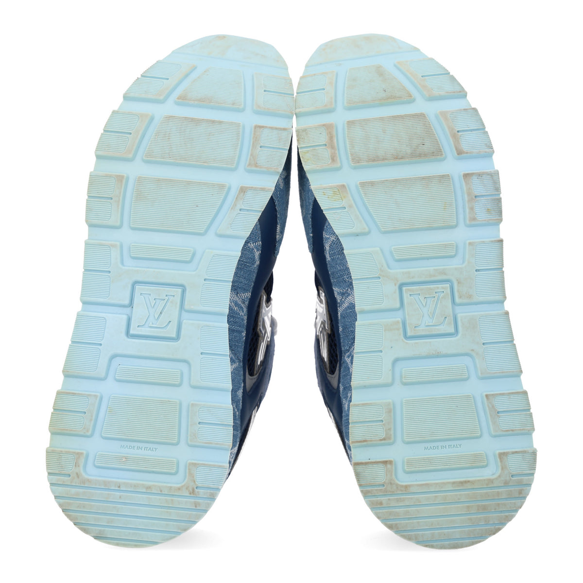 Louis Vuitton Monogram Denim Mesh Mens Run Away Sneakers 10 Blue 10 of 10