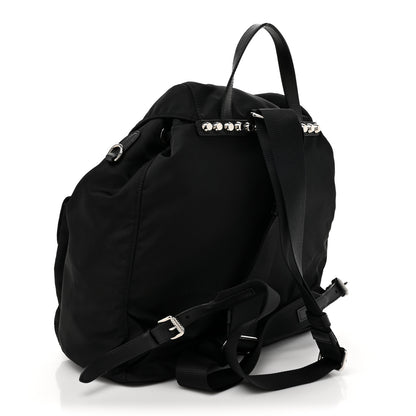 Prada Nylon New Vela Studded Backpack Black 3 of 9