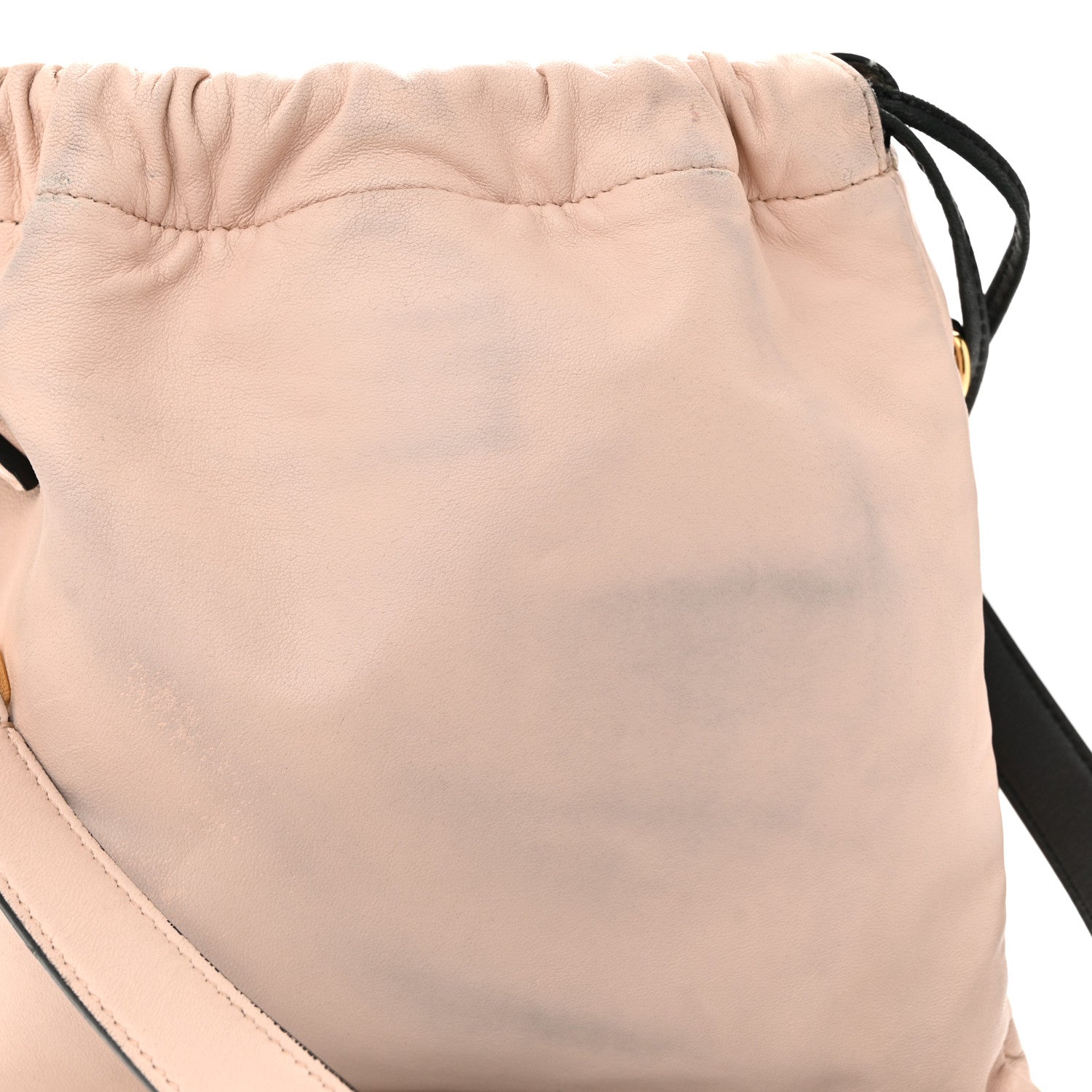 Fendi Soft Nappa Logo Small Drawstring Pouch Bag Rosa Quarzo Black 11 of 12
