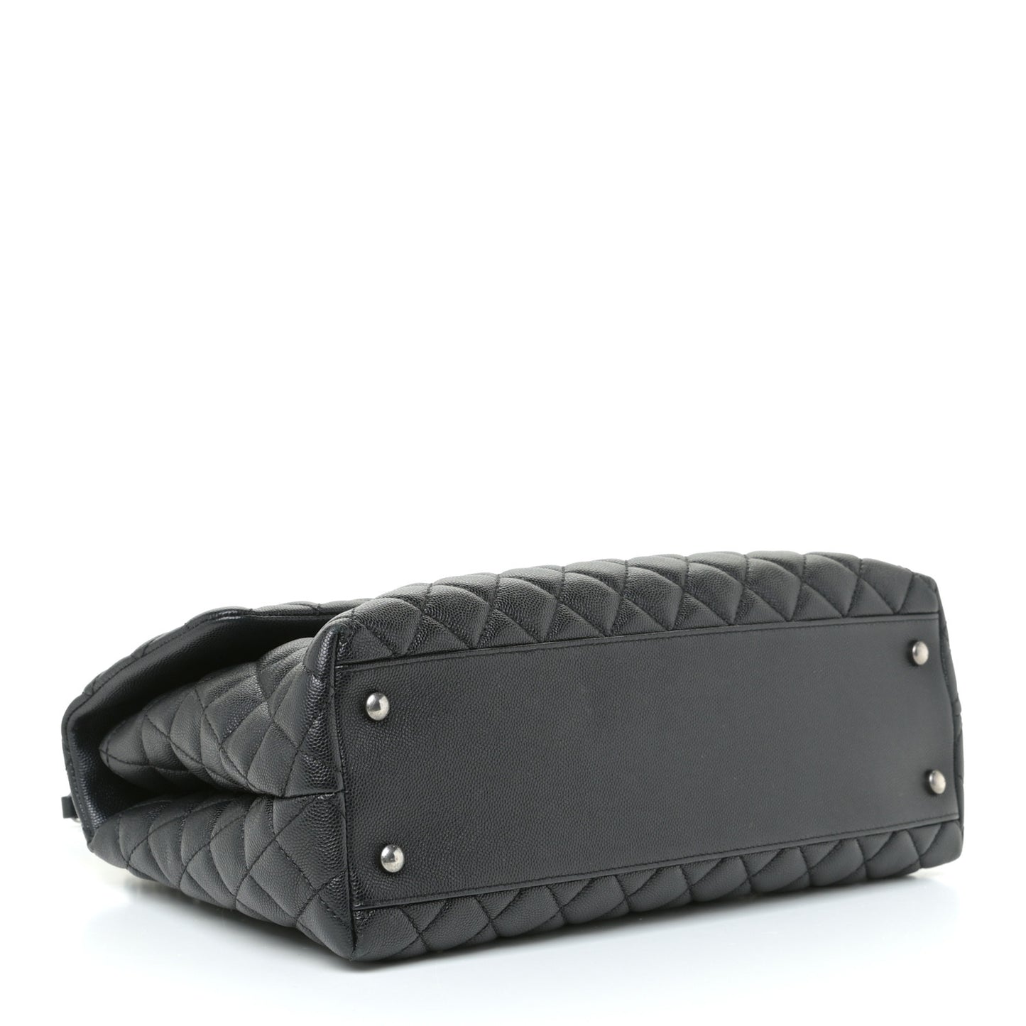 Caviar Quilted Medium Coco Handle Flap Black