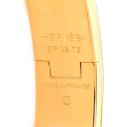Hermes Enamel Printed Narrow Leopards Clic Clac H Bracelet PM Jaune Or White 5 of 5