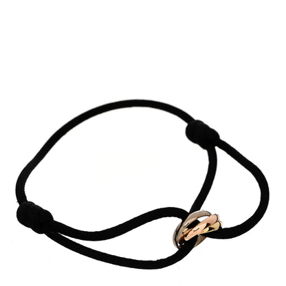 Cartier 18K Pink Yellow White Gold Trinity Adjustable Cord Bracelet Black 1 of 3