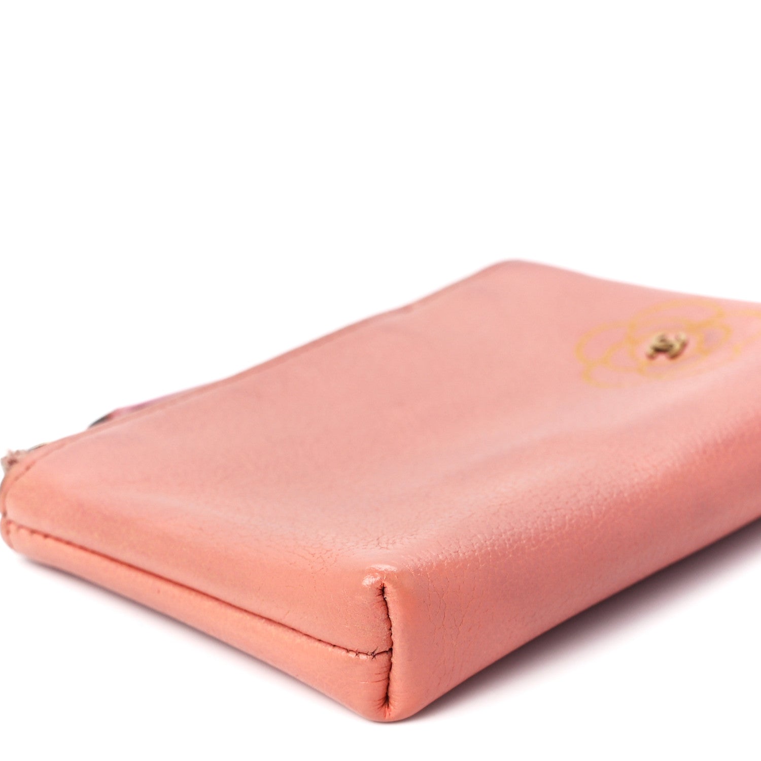 Chanel Goatskin Camellia Key Pouch Light Pink 10 of 12