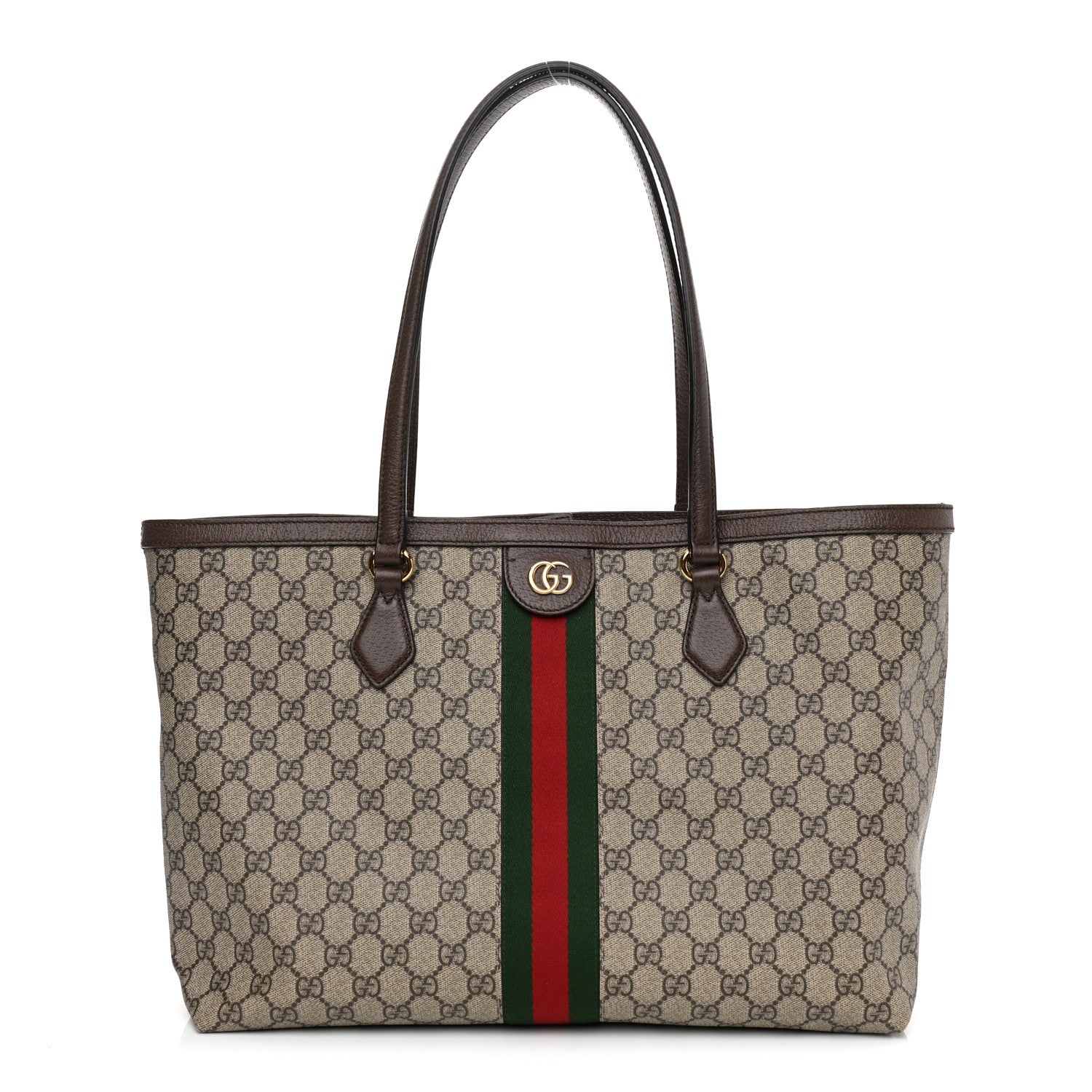 Gucci GG Supreme Monogram Medium Ophidia Shopping Tote Brown 1 of 13