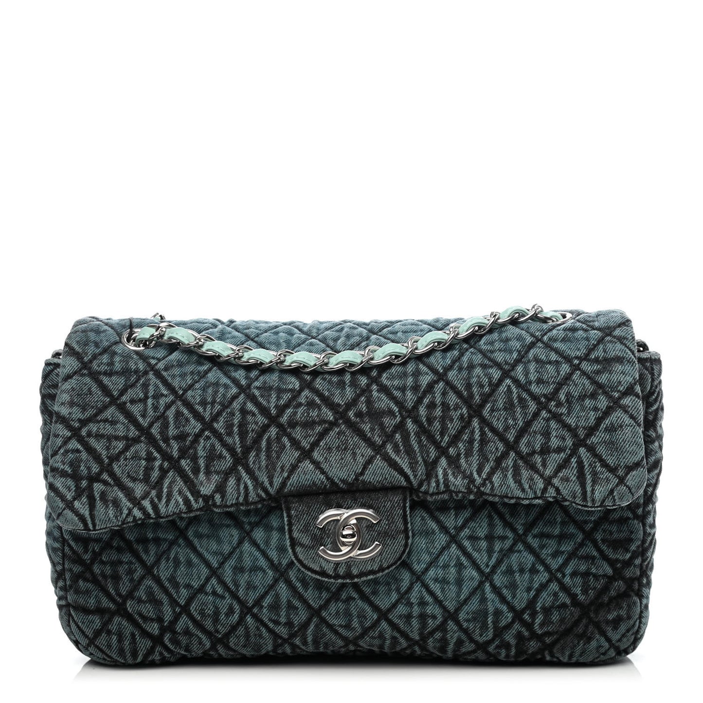 Denim Quilted Denimpression Flap Blue Black