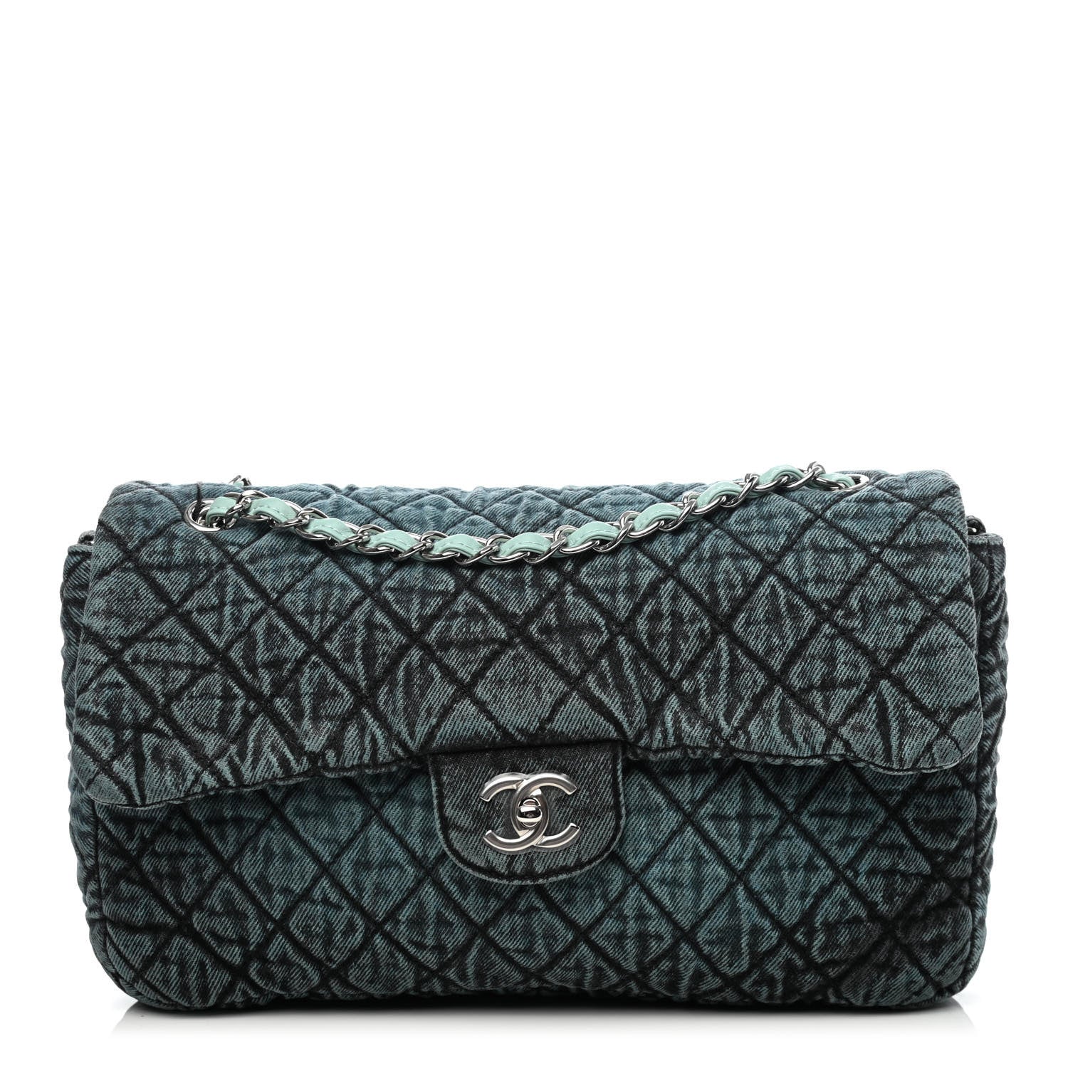Chanel Denim Quilted Denimpression Flap Blue Black 1 of 4
