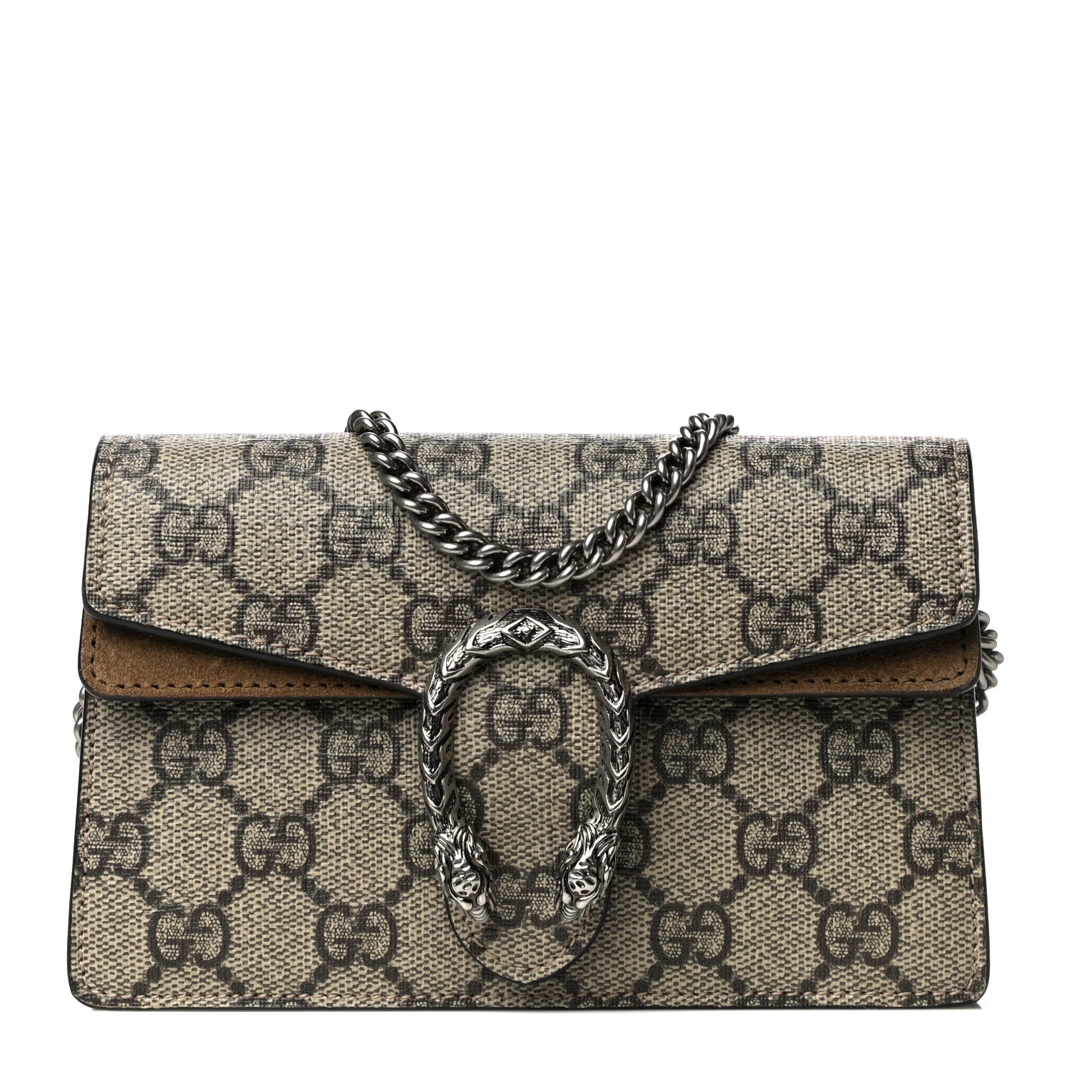 Gucci GG Supreme Monogram Super Mini Dionysus Shoulder Bag Taupe 1 of 10