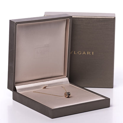 Bulgari 18K Rose Gold Cermet Small B.Zero1 Pendant Necklace 7 of 8