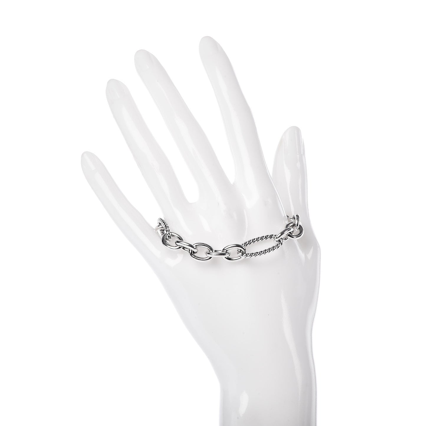 Sterling Silver 18K Yellow Gold Figaro Link Bracelet