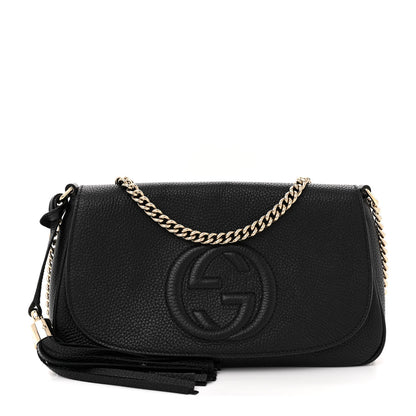 Gucci Pebbled Calfskin Medium Soho Flap Crossbody Black 1 of 11