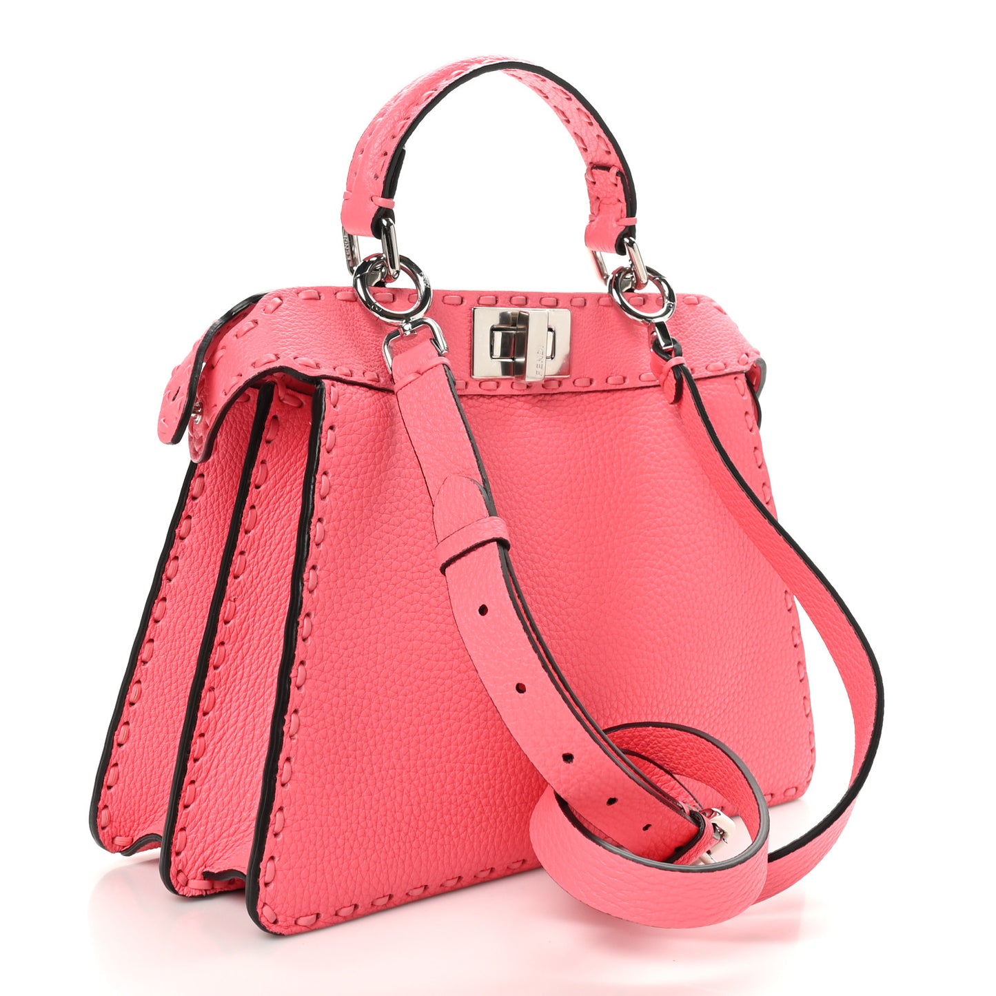 Cuoio Roma Sellerissima Nappa Sintetica Tape Stitch Small Peekaboo I SEE U Satchel Pink Dalia