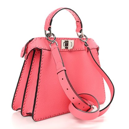 Fendi Cuoio Roma Sellerissima Nappa Sintetica Tape Stitch Small Peekaboo I SEE U Satchel Pink Dalia 3 of 10