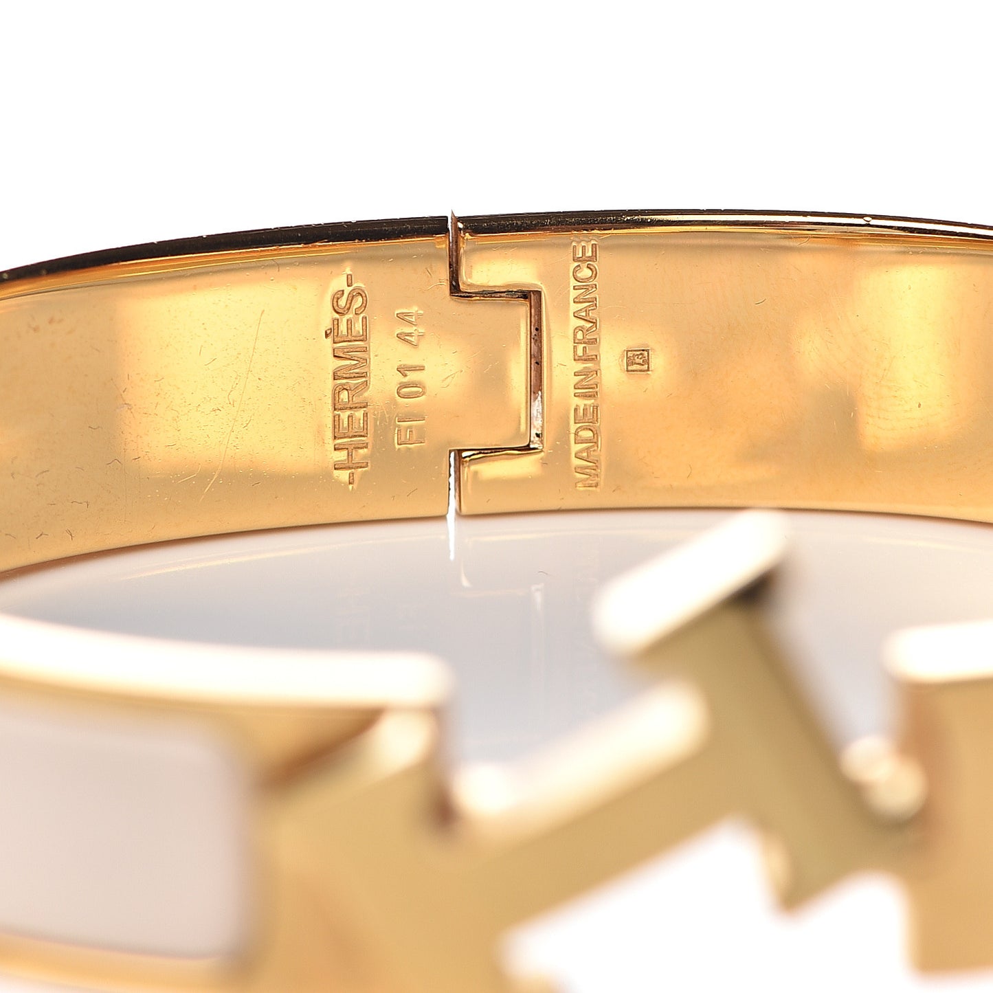 Enamel Narrow Clic Clac H Bracelet PM Craie