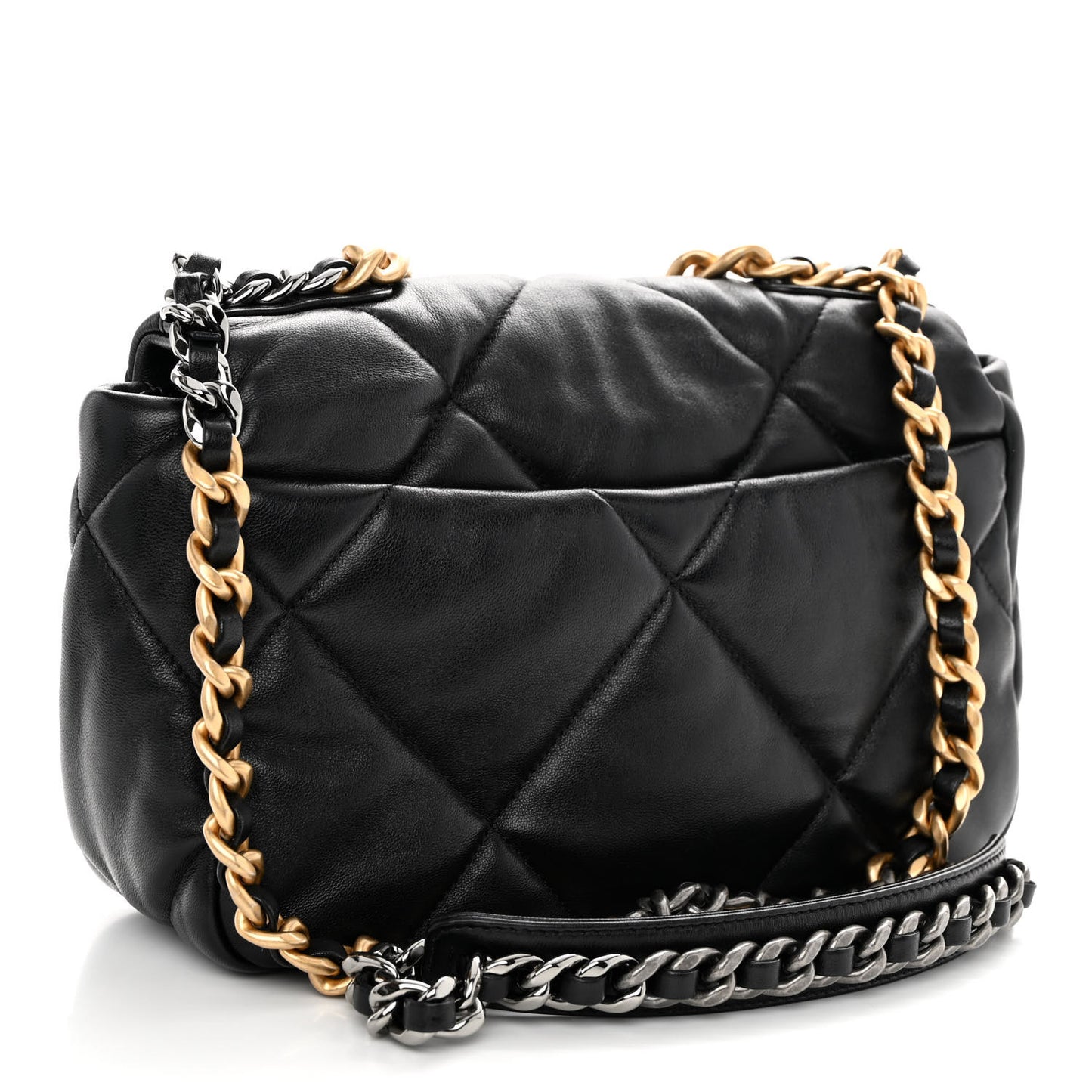 Lambskin Quilted Medium Chanel 19 Flap Black