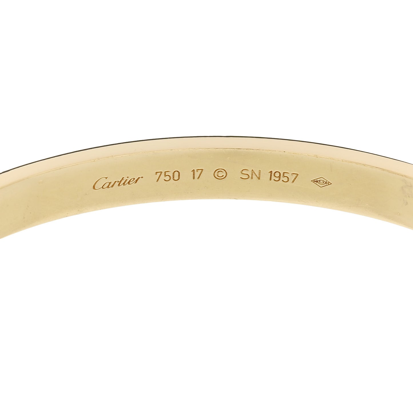 18K Yellow Gold LOVE Bracelet 17