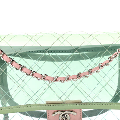Chanel Lambskin PVC Quilted Medium Coco Splash Flap Blue Green 8 of 10