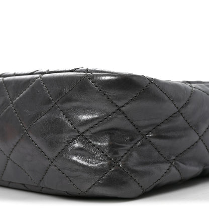 Chanel Metallic Aged Calfskin Quilted Medium Reissue Camera Case Dark Silver 10 of 10