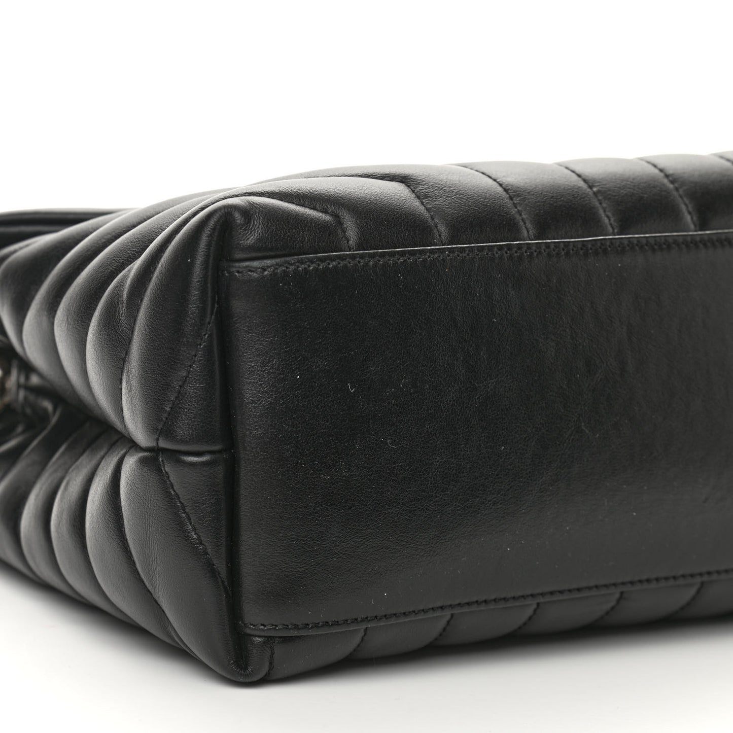 Calfskin Y Quilted Monogram Medium Loulou Chain Satchel Black