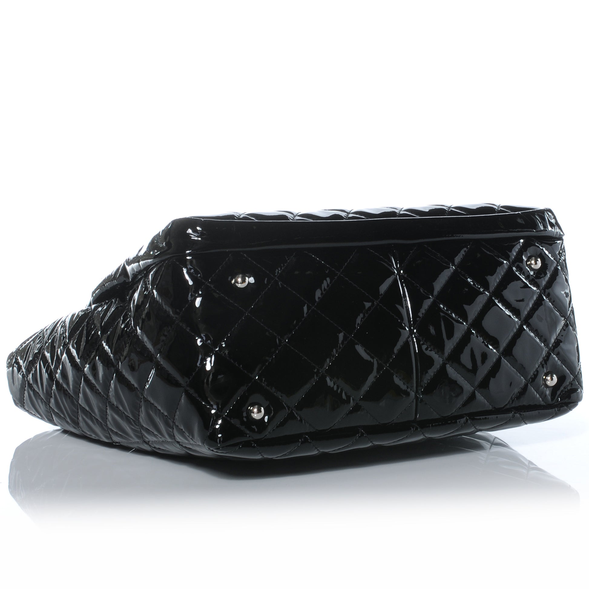 Chanel Patent Quilted Chic and Glitter Large Tote Black 4 of 7