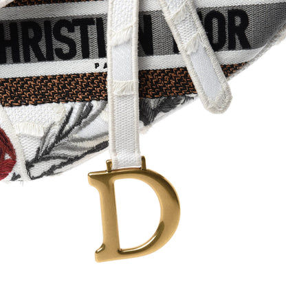Christian Dior Canvas Embroidered Camouflage Flowers Saddle Bag Latte Multicolor 12 of 12