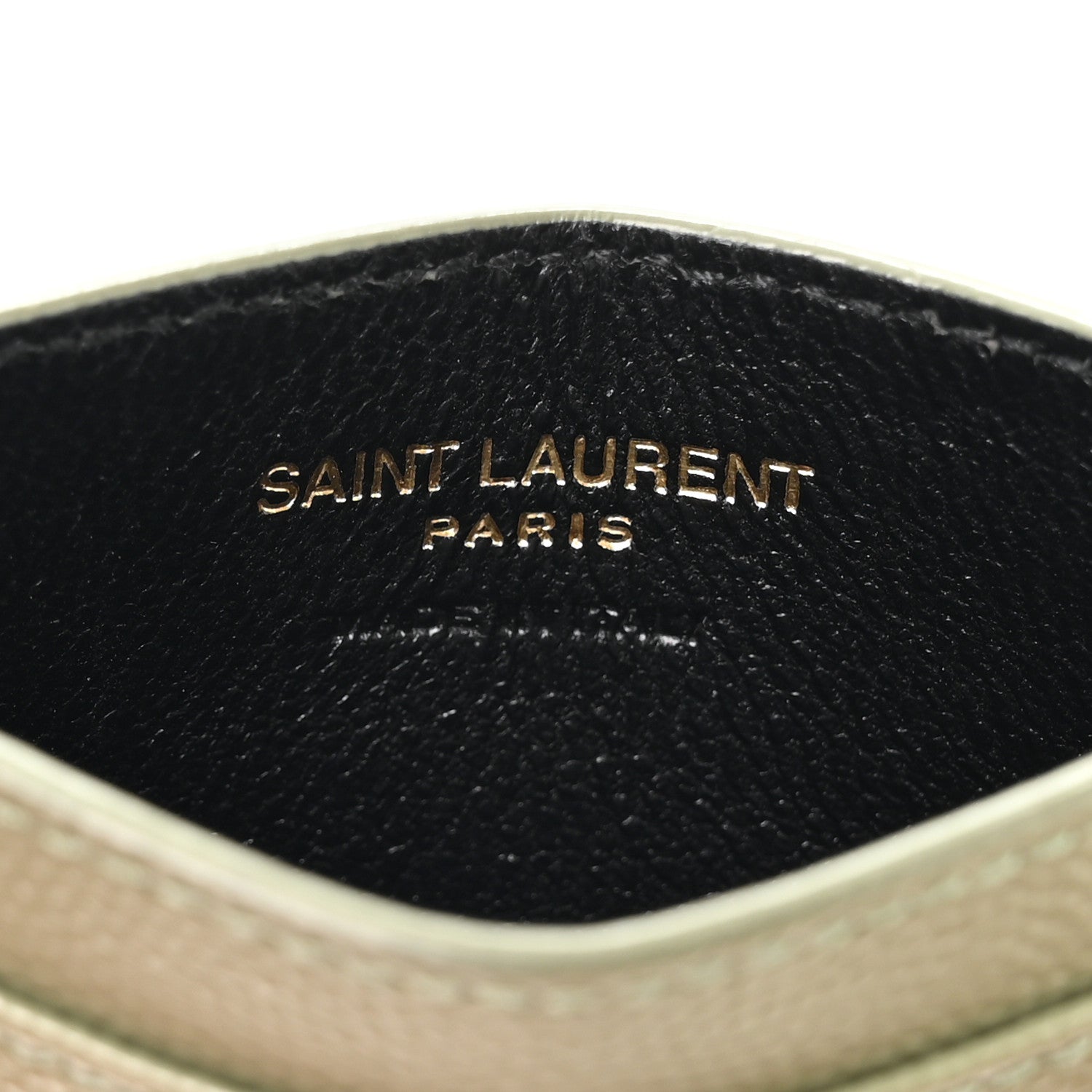 Saint Laurent Grain De Poudre Matelasse Chevron Monogram Credit Card Case Light Sage 6 of 8