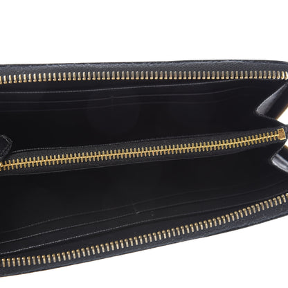 Prada Saffiano Metal Large Zip Around Wallet Black 5 of 8