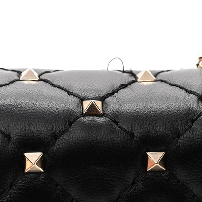 Valentino Garavani Lambskin Rockstud Spike Wallet on Chain Black 11 of 11
