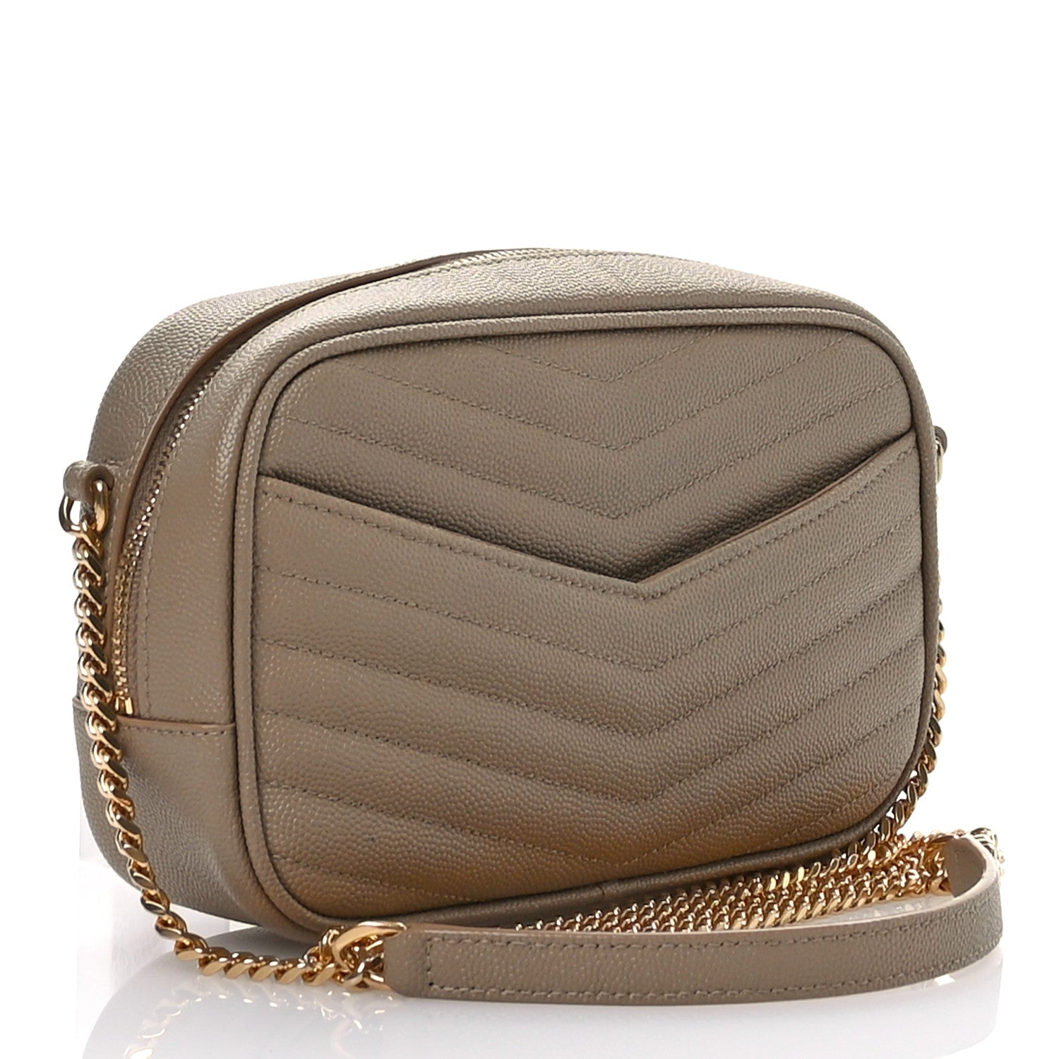 Saint Laurent Grain De Poudre Matelasse Monogram Mini Lou Camera Bag Taupe 3 of 11