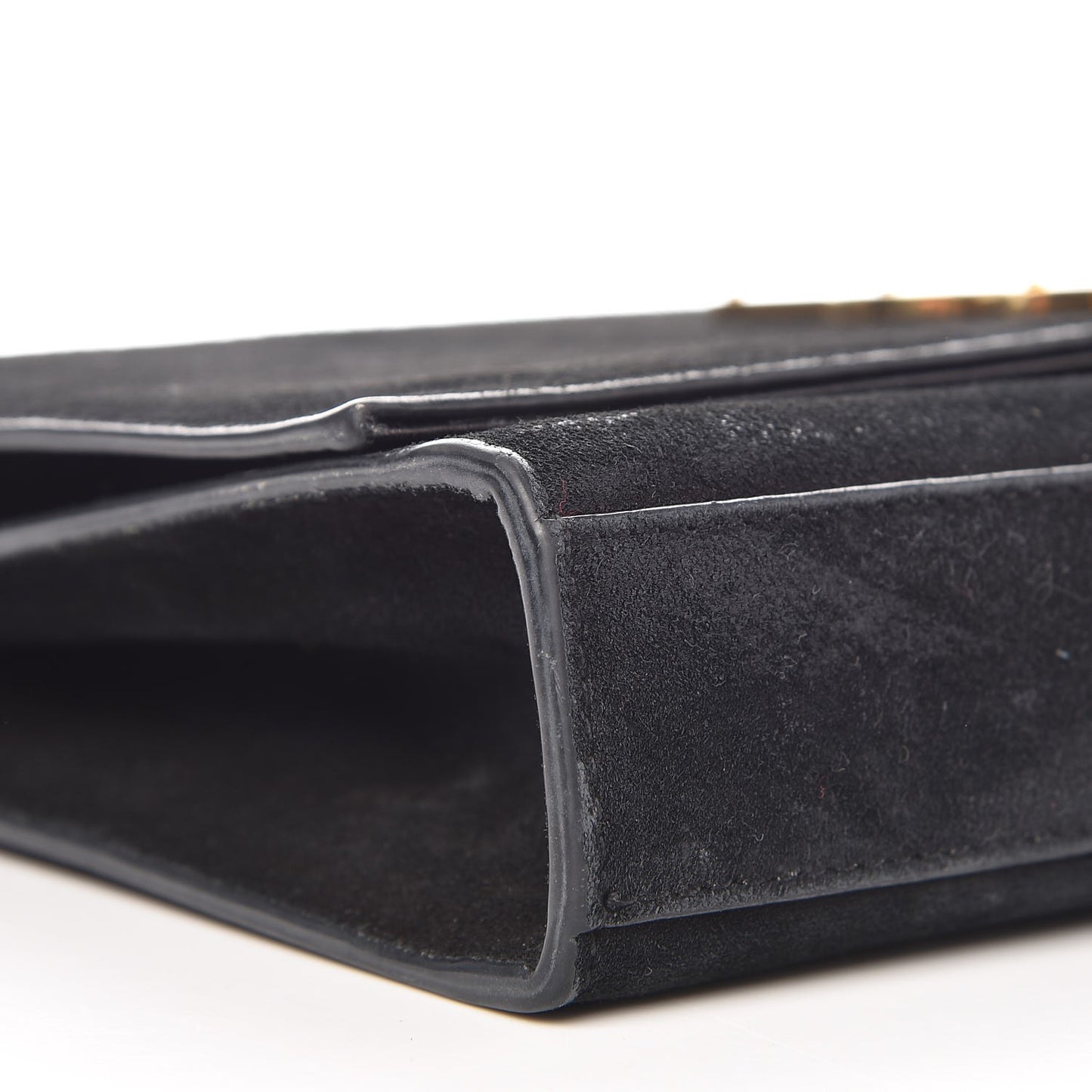 Suede Medium Classic Monogram Kate Tassel Satchel Black