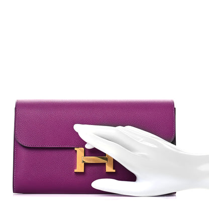Hermes Evercolor Constance Long Wallet Anemone 2 of 10
