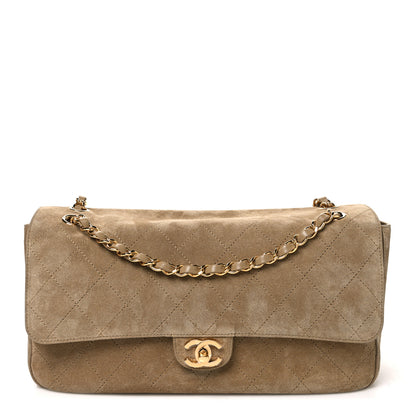 Chanel Suede Calfskin Small Souplissimo Maxi Flap Dark Beige 1 of 10